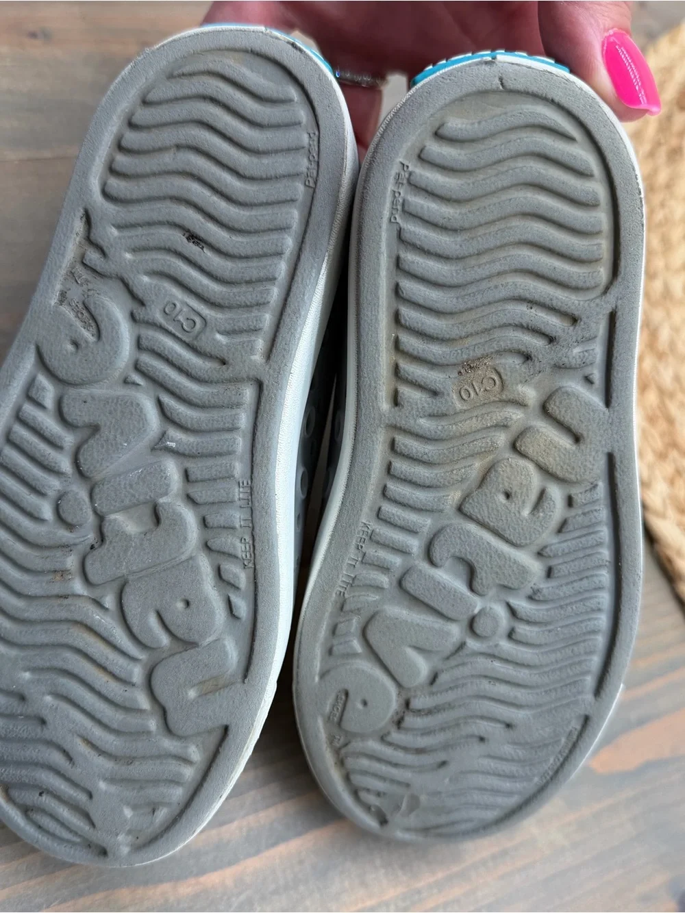 Native Gray Jefferson Slip-On Sneakers with White Toe Caps